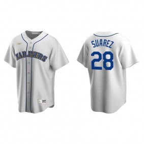 Men's Seattle Mariners Eugenio Suarez White Cooperstown Collection Home Jersey