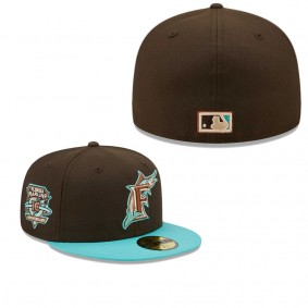 Men's Florida Marlins Brown Mint Walnut Mint 59FIFTY Fitted Hat