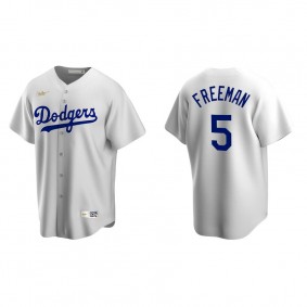 Men's Los Angeles Dodgers Freddie Freeman White Cooperstown Collection Home Jersey