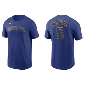 Men's Garrett Mitchell Milwaukee Brewers Royal Name & Number T-Shirt