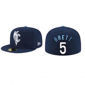 Men's Kansas City Royals George Brett Navy 2022 City Connect Fitted Hat