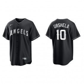 Men's Los Angeles Angels Gio Urshela Black White Replica Official Jersey