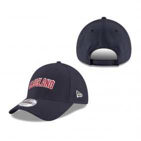 Men's Cleveland Guardians New Era Navy Wordmark 9FORTY Adjustable Hat