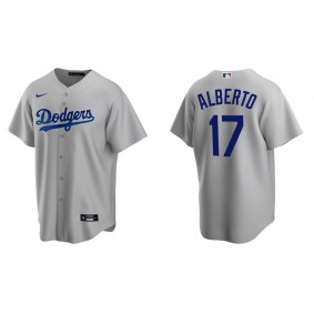 Men's Los Angeles Dodgers Hanser Alberto Gray Replica Alternate Jersey