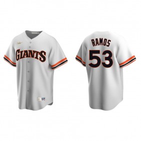 Men's San Francisco Giants Heliot Ramos White Cooperstown Collection Home Jersey
