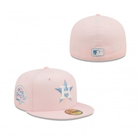 Men's Houston Astros Pink Sky Blue 45th Anniversary Undervisor 59FIFTY Fitted Hat