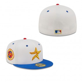 Men's Houston Astros White Royal 40th Anniversary Cherry Lolli 59FIFTY Fitted Hat