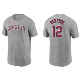 Men's Los Angeles Angels Hunter Renfroe Gray Name & Number T-Shirt