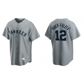 Men's New York Yankees Isiah Kiner-Falefa Gray Cooperstown Collection Road Jersey