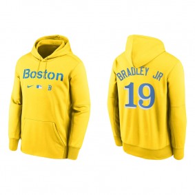 Men's Boston Red Sox Jackie Bradley Jr. Gold 2021 City Connect Therma Hoodie