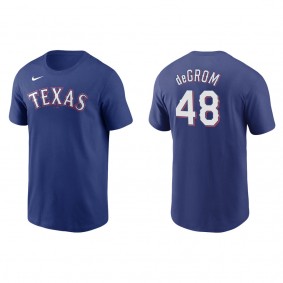 Men's Texas Rangers Jacob deGrom Royal Name & Number T-Shirt