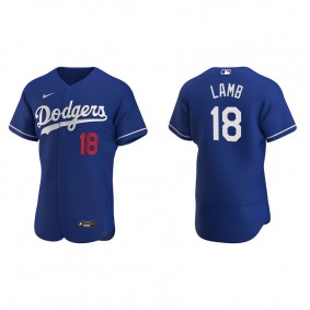 Men's Los Angeles Dodgers Jake Lamb Royal Authentic Alternate Jersey