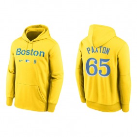 Men's Boston Red Sox James Paxton Gold 2021 City Connect Therma Hoodie