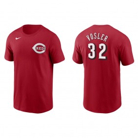 Men's Jason Vosler Cincinnati Reds Red Name & Number T-Shirt