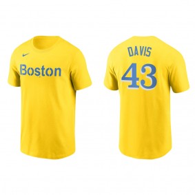 Men's Boston Red Sox Jaylin Davis Gold City Connect Wordmark T-Shirt