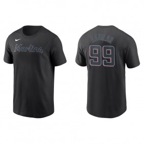Men's Miami Marlins Jesus Aguilar Black Name & Number Nike T-Shirt