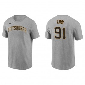 Men's Pittsburgh Pirates Ji-Man Choi Gray Name & Number T-Shirt