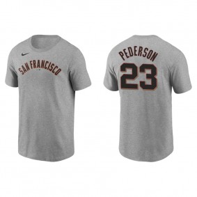 Men's San Francisco Giants Joc Pederson Gray Name & Number Nike T-Shirt
