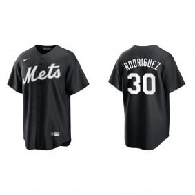 Men's New York Mets Joely Rodriguez Black White Replica Official Jersey