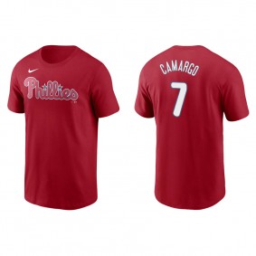 Men's Philadelphia Phillies Johan Camargo Red Name & Number Nike T-Shirt