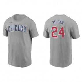 Men's Chicago Cubs Jonathan Villar Gray Name & Number Nike T-Shirt