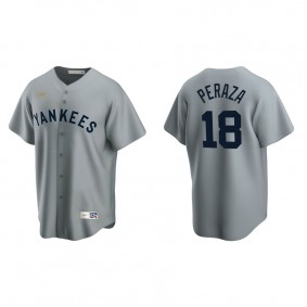 Men's New York Yankees Jose Peraza Gray Cooperstown Collection Road Jersey