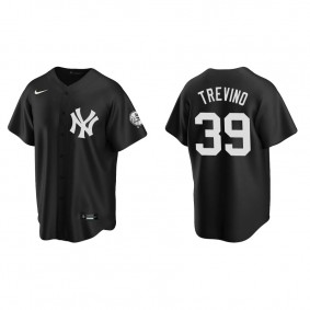 Men's New York Yankees Jose Trevino Black Replica Fashion Jersey