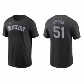 Men's Colorado Rockies Jose Urena Black Name & Number T-Shirt