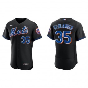 Men's New York Mets Justin Verlander Black Authentic Alternate Jersey