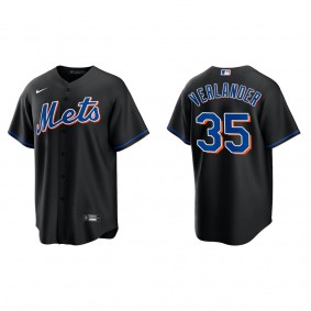 Men's New York Mets Justin Verlander Black Replica Alternate Jersey