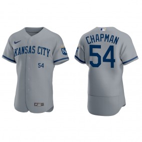 Men's Aroldis Chapman Kansas City Royals Gray Authentic Jersey