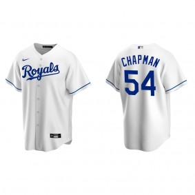 Men's Aroldis Chapman Kansas City Royals White Replica Home Jersey
