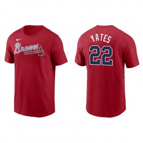 Men's Atlanta Braves Kirby Yates Red Name & Number Nike T-Shirt