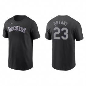 Men's Colorado Rockies Kris Bryant Black Name & Number Nike T-Shirt
