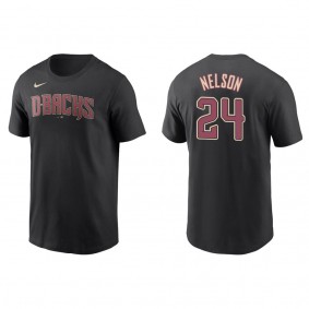 Men's Arizona Diamondbacks Kyle Nelson Black Name & Number T-Shirt