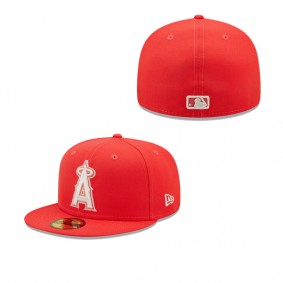 Men's Los Angeles Angels Red Lava Highlighter Logo 59FIFTY Fitted Hat