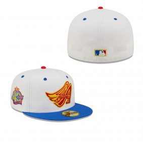 Men's Los Angeles Angels White Royal 40th Season Cherry Lolli 59FIFTY Fitted Hat