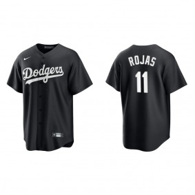 Men's Miguel Rojas Los Angeles Dodgers Black White Replica Official Jersey