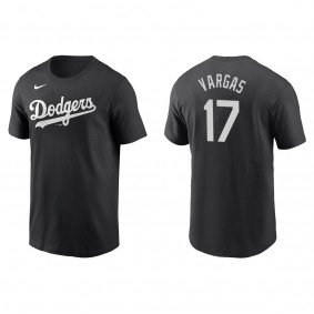 Men's Miguel Vargas Los Angeles Dodgers Black Name & Number T-Shirt
