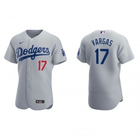 Men's Miguel Vargas Los Angeles Dodgers Gray Authentic Alternate Jersey