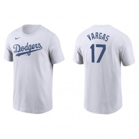 Men's Miguel Vargas Los Angeles Dodgers White Name & Number T-Shirt