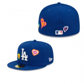 Men's Los Angeles Dodgers Royal Chain Stitch Heart 59FIFTY Fitted Hat