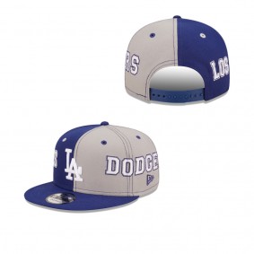 Men's Los Angeles Dodgers Royal Gray Team Split 9FIFTY Snapback Hat