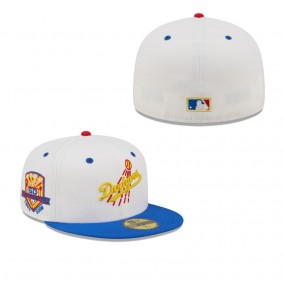 Men's Los Angeles Dodgers White Royal 50th Anniversary Cherry Lolli 59FIFTY Fitted Hat
