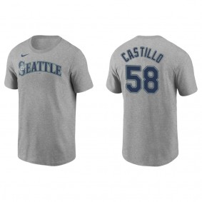 Men's Seattle Mariners Luis Castillo Gray Name & Number T-Shirt