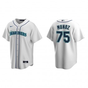 Men's Andres Munoz Seattle Mariners White Replica Home Jersey