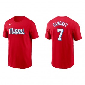Men's Jesus Sanchez Miami Marlins Red City Connect Wordmark T-Shirt