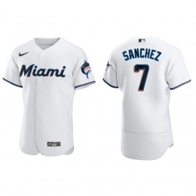 Men's Jesus Sanchez Miami Marlins White Authentic Home Jersey