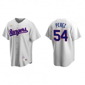Men's Texas Rangers Martin Perez White Cooperstown Collection Home Jersey