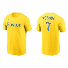 Men's Masataka Yoshida Boston Red Sox Gold City Connect Wordmark T-Shirt